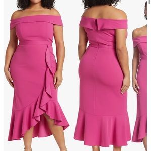 Maggy London High/Low Ruffle Midi Cocktail Dress 18